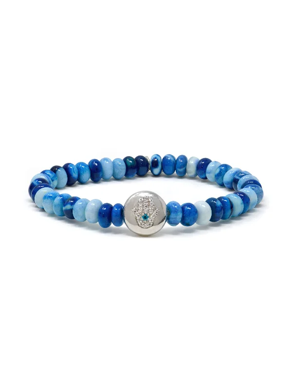 Bohème Blue Opal Hamsa Bracelet