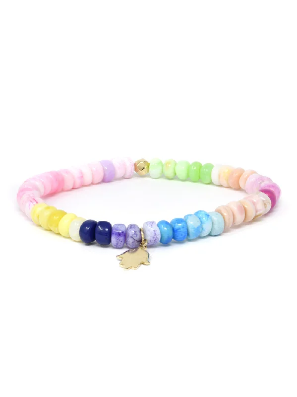 Bohème Gold Charm Multicolor Opal Bracelet