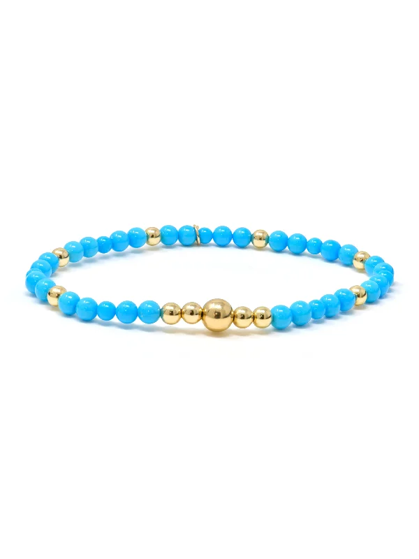 Bohème Round Turquoise and Gold Bracelet