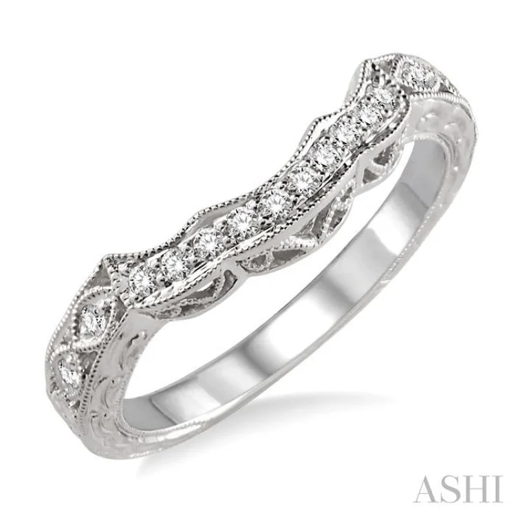 1/6 Ctw Round Cut Diamond Wedding Band in 14K White Gold