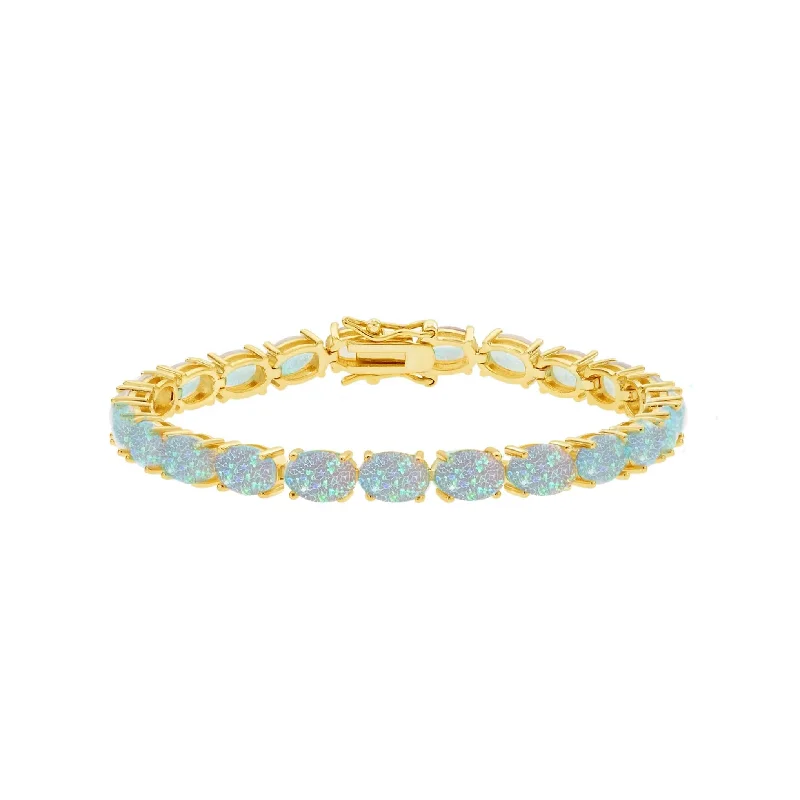 Eternal Blue Opal Tennis Bracelet