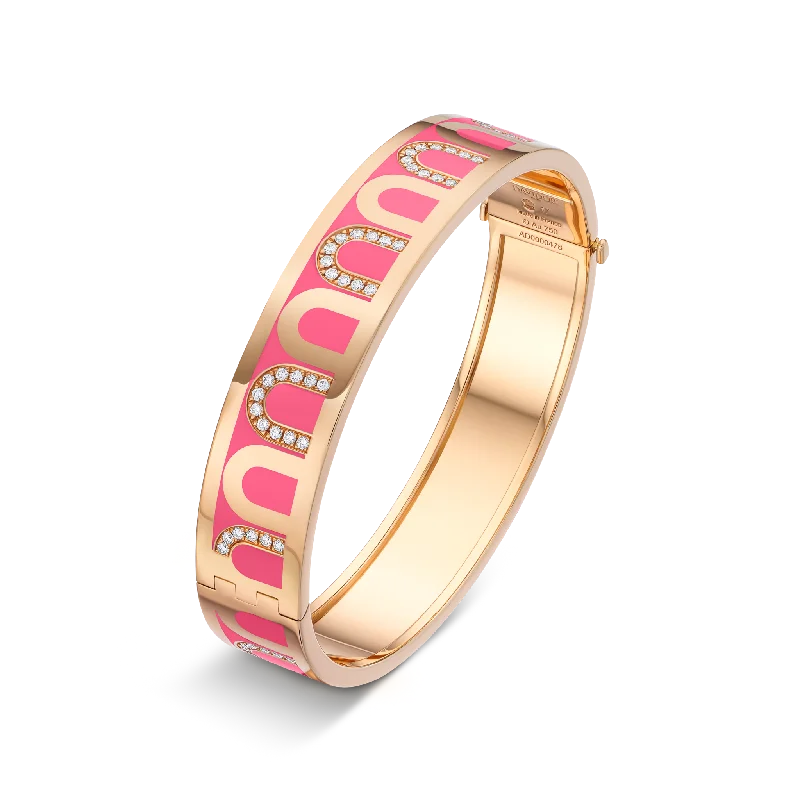 L’Arc de DAVIDOR Bangle GM, 18k Rose Gold with Lacquered Ceramic and Colonnato Diamonds