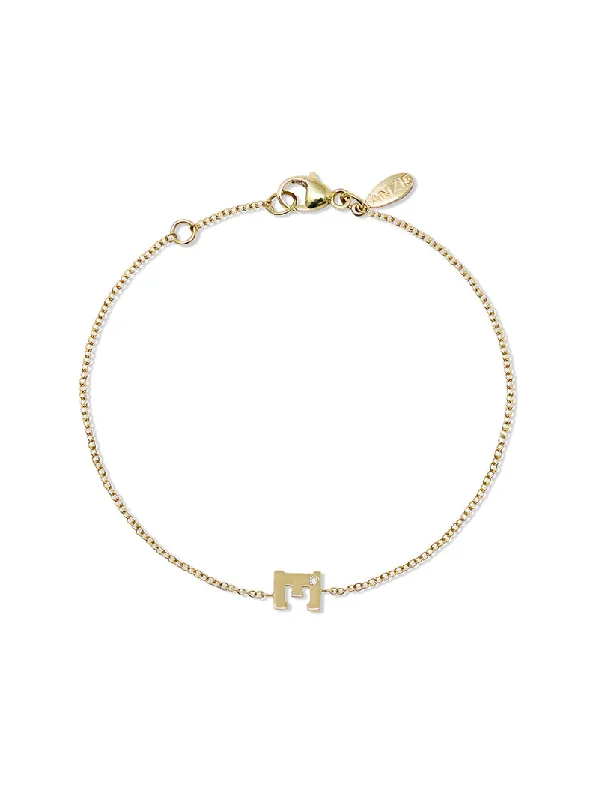 Love Letter Single Diamond Initial Bracelet