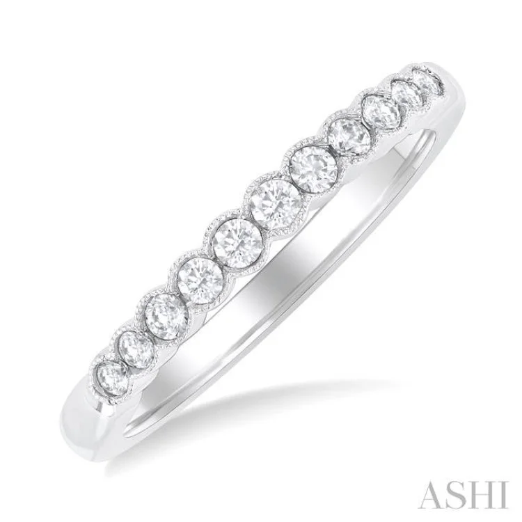 1/4 Ctw Channel Set Round Cut Diamond Wedding Band in 14K White Gold