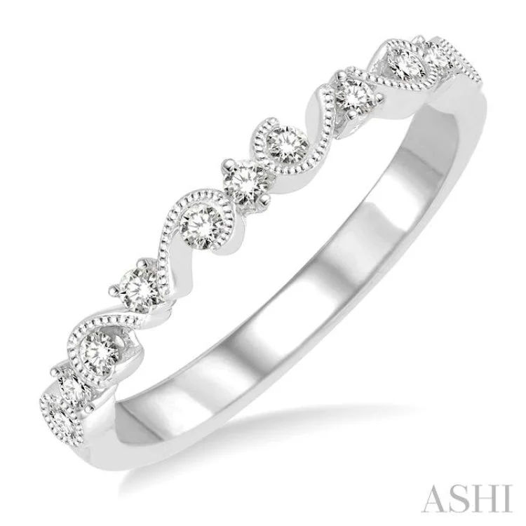 1/5 Ctw Round Cut Diamond Stack Band in 14K White Gold