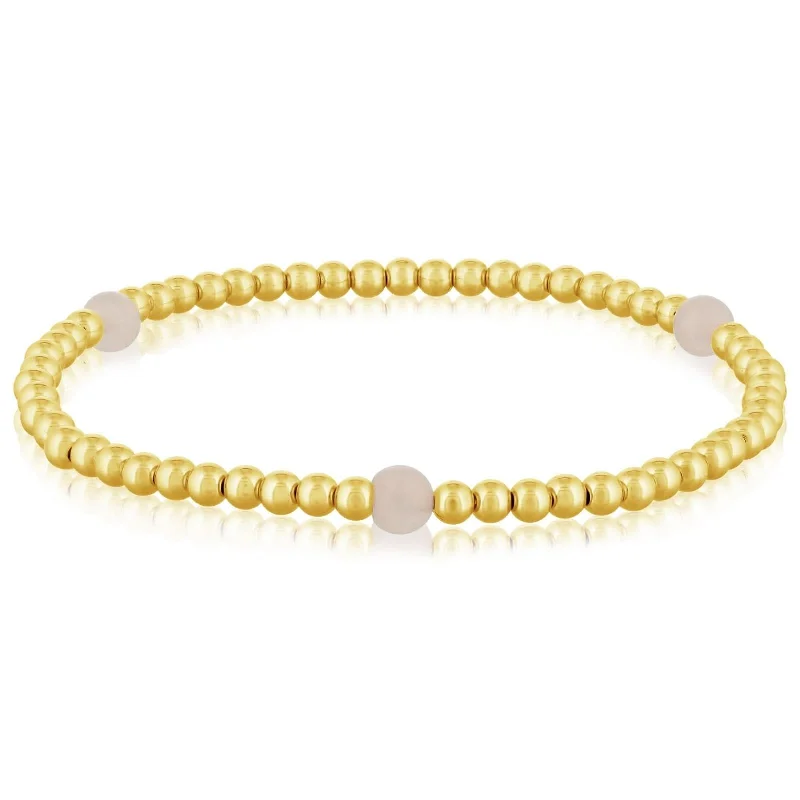 3mm Gold Filled & Pink Quartz Bead Bracelet