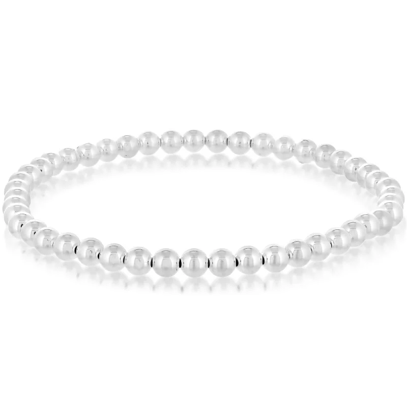 3mm Silver Beaded Bracelet