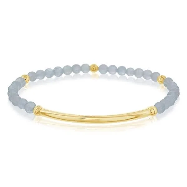 Aquamarine & Gold Filled Bead Bracelet