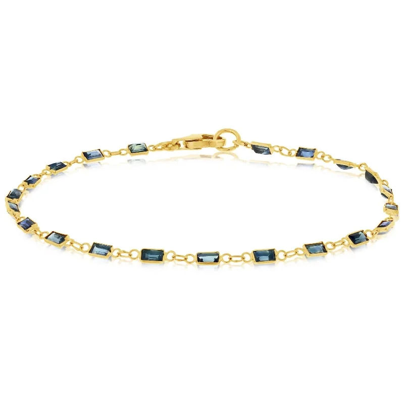 Baguette Blue Sapphire Station Bracelet