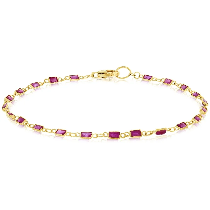 Baguette Ruby Station Bracelet