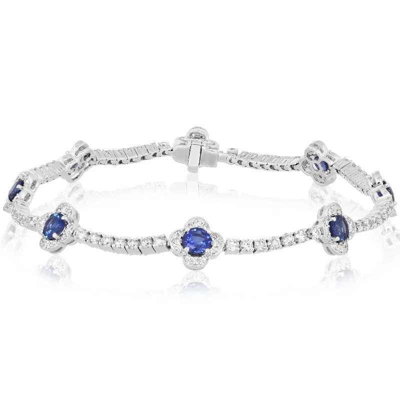 Blue Sapphire & Diamond Bracelet