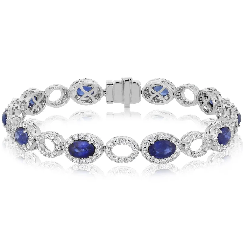 Blue Sapphire & Diamond Bracelet