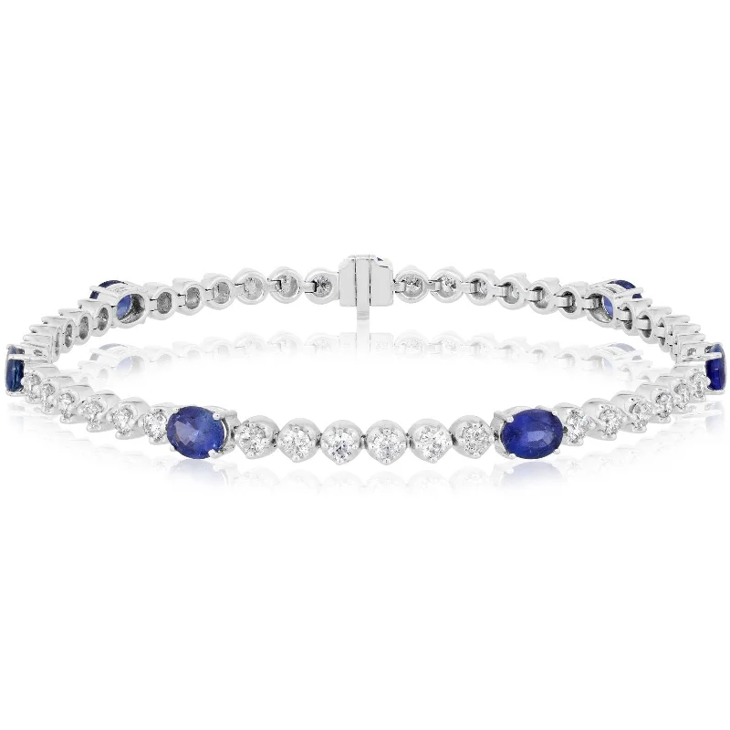 Blue Sapphire & Diamond Bracelet