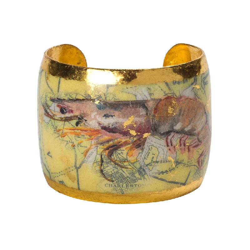 Charleston Shrimp Gold Leaf Cuff 2″