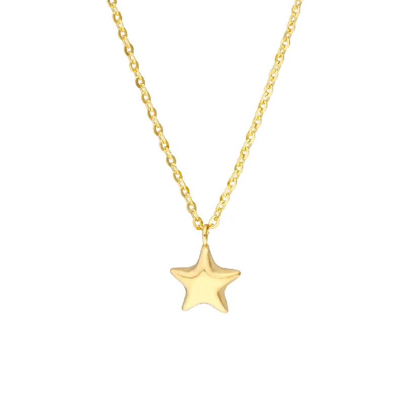 Child 14K Yellow Gold Mini Puff Star Necklace