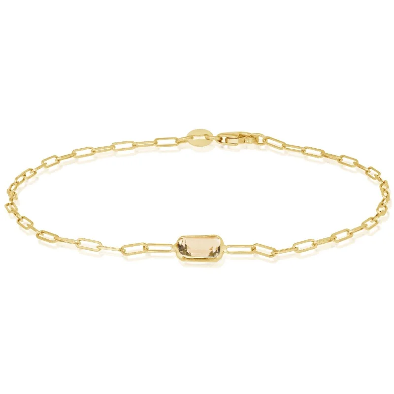 Citrine Paperclip Bracelet