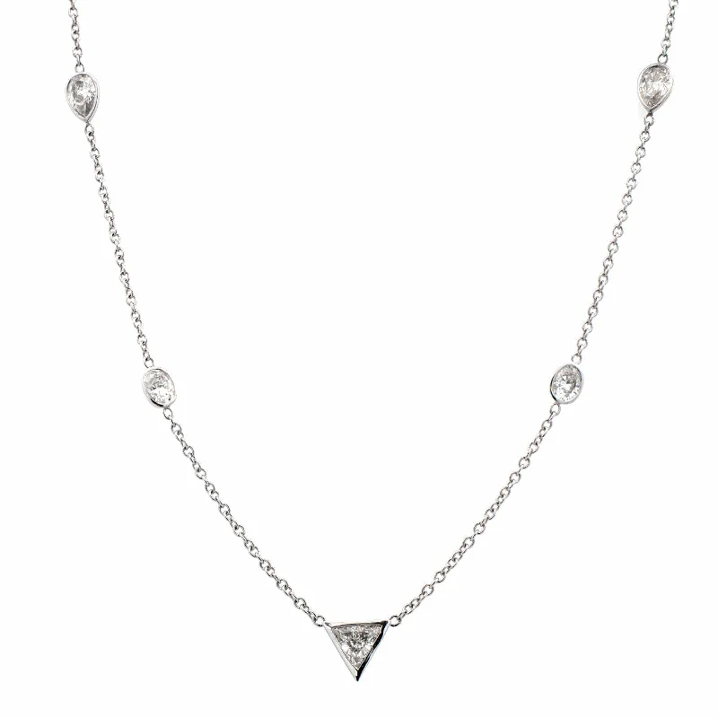 18K White Gold Diamond by The Yard Necklace