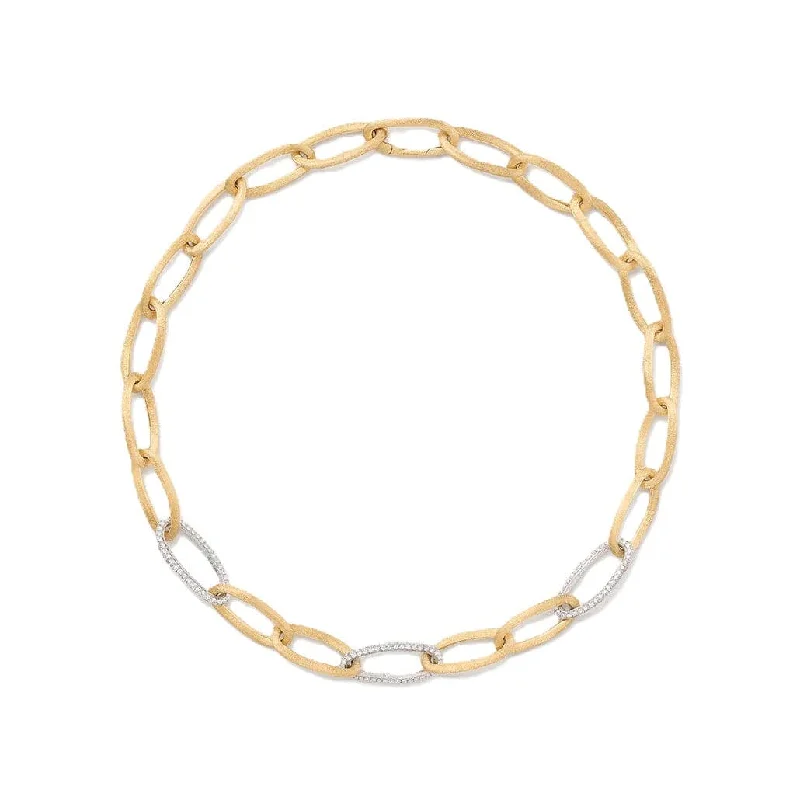 Marco Bicego Jaipur 18K Yellow Gold Diamond Oval Link Necklace