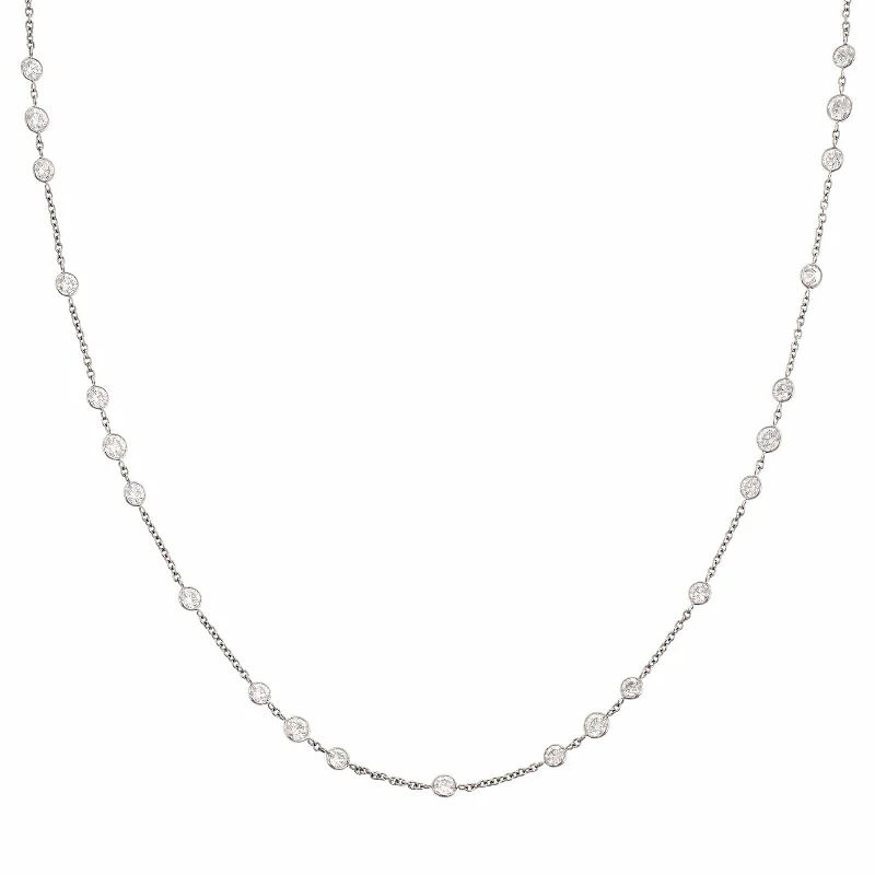 Platinum Diamonds By The Yard Necklace