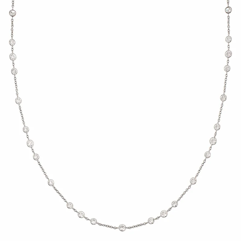 Platinum Diamonds By The Yard Necklace