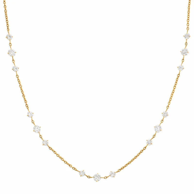 18K Yellow Gold Diamonds By The Yard Necklace