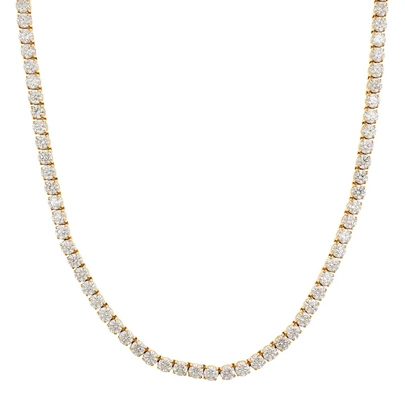 18K Yellow Gold Diamond Line Necklace