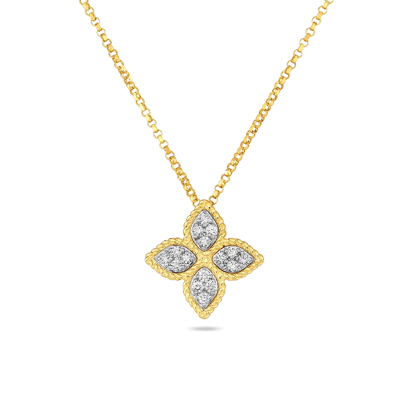 Roberto Coin 18K Yellow Gold Flower Diamond Pendant