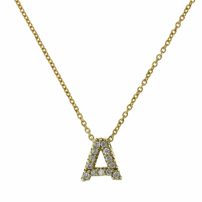 Roberto Coin 18K Yellow Gold TIny Treasure Diamond Initial Necklace