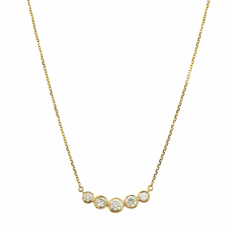 14K Yellow Gold Graduated Diamond Necklace