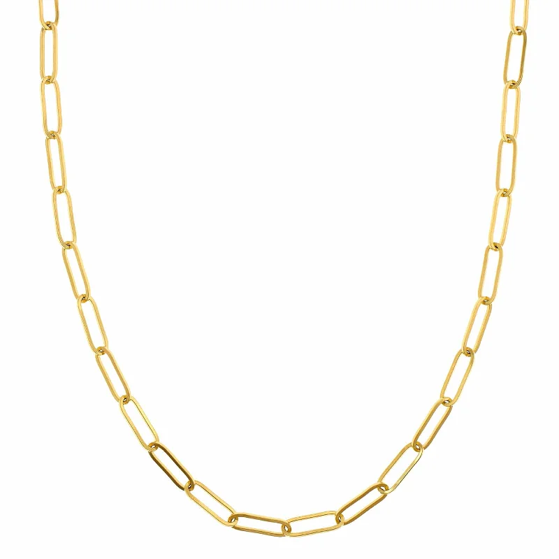 18K Yellow Gold Paperclip Chain Necklace