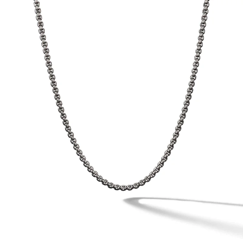 Box Chain Necklace Grey Titanium, 2.7mm