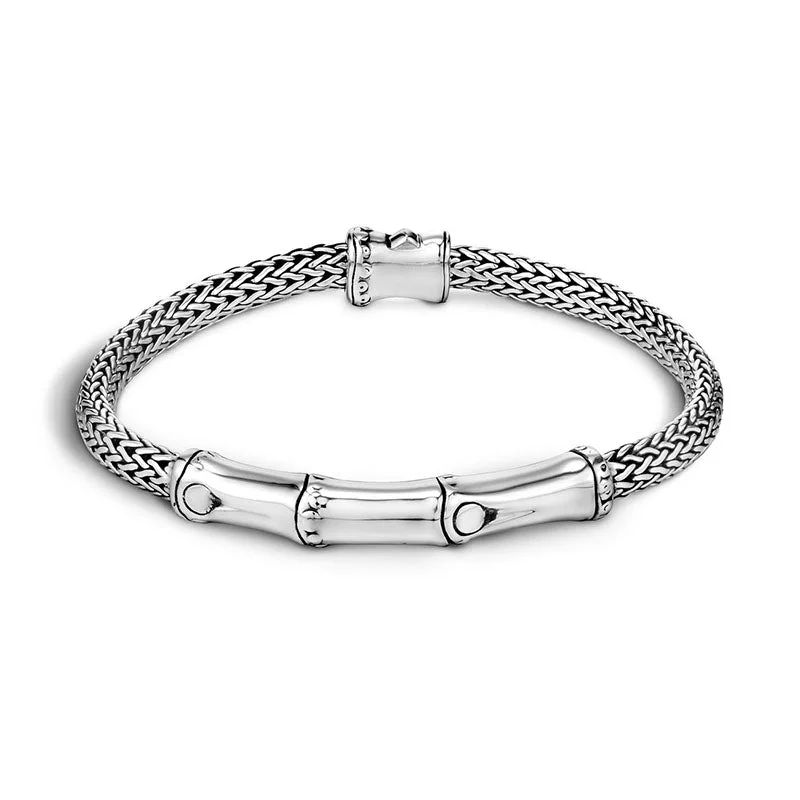 John Hardy Bamboo Sterling Silver Station Bracelet