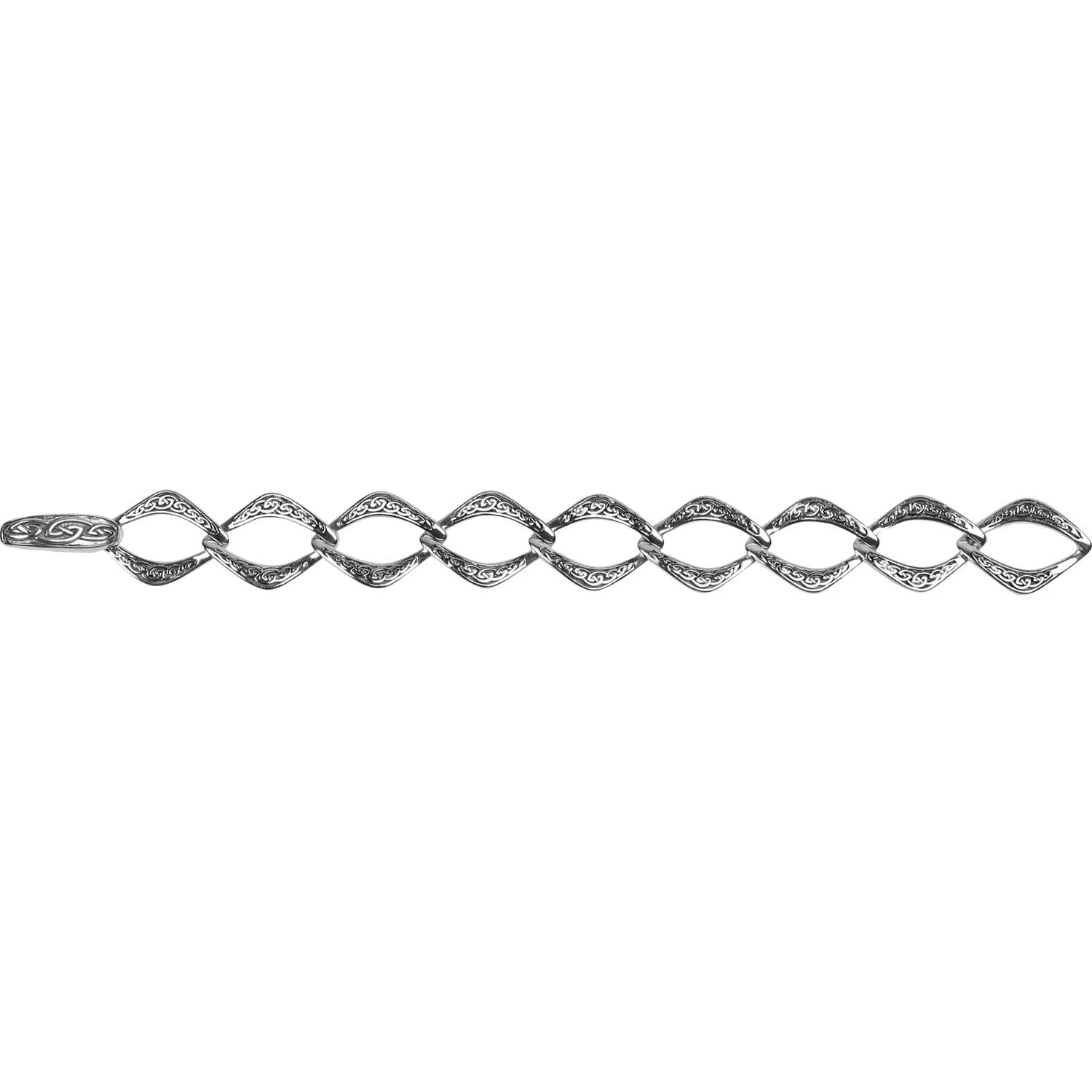 Keith Jack Sterling Silver Celtic Knot Link Bracelet with Push Clasp