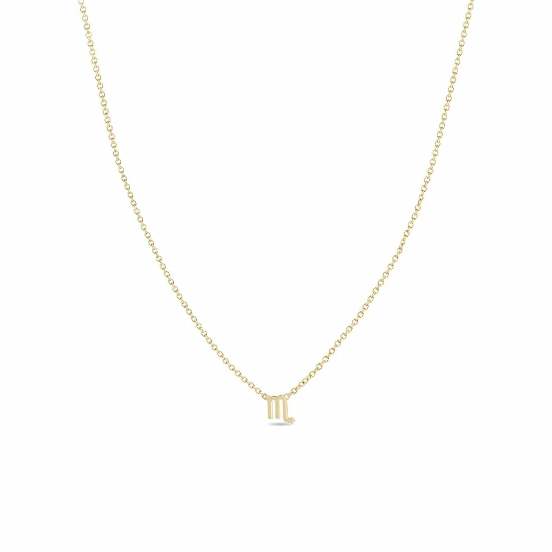 14K Yellow Gold Itty Bitty Scorpio Zodiac Necklace