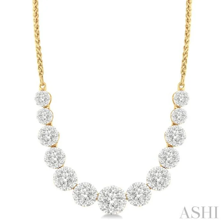 2 Ctw Round Cut Diamond Lovebright Necklace in 14K Yellow and White Gold