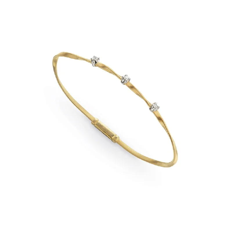 Marco Bicego Marrakech 18K Yellow Gold Diamond Station Bangle