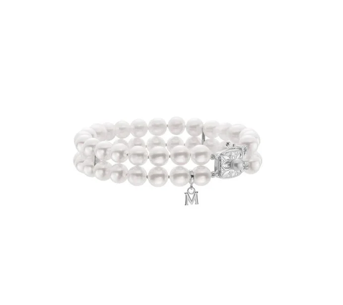 Mikimoto 7x6.5mm Akoya Pearl Two Row Bracelet