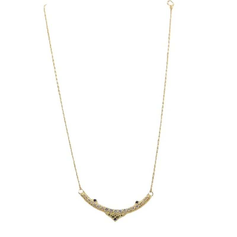 Armenta 18K Yellow Gold Curved Bar Diamond Necklace