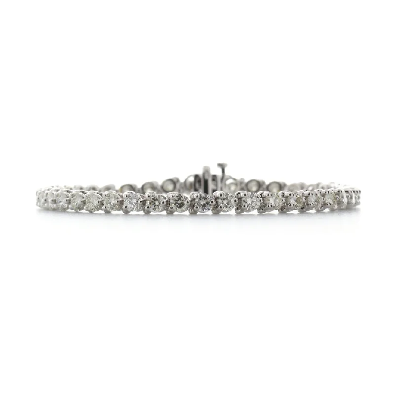 Sabel Collection 14K White Gold Three Prong Set Round Diamond Tennis Bracelet