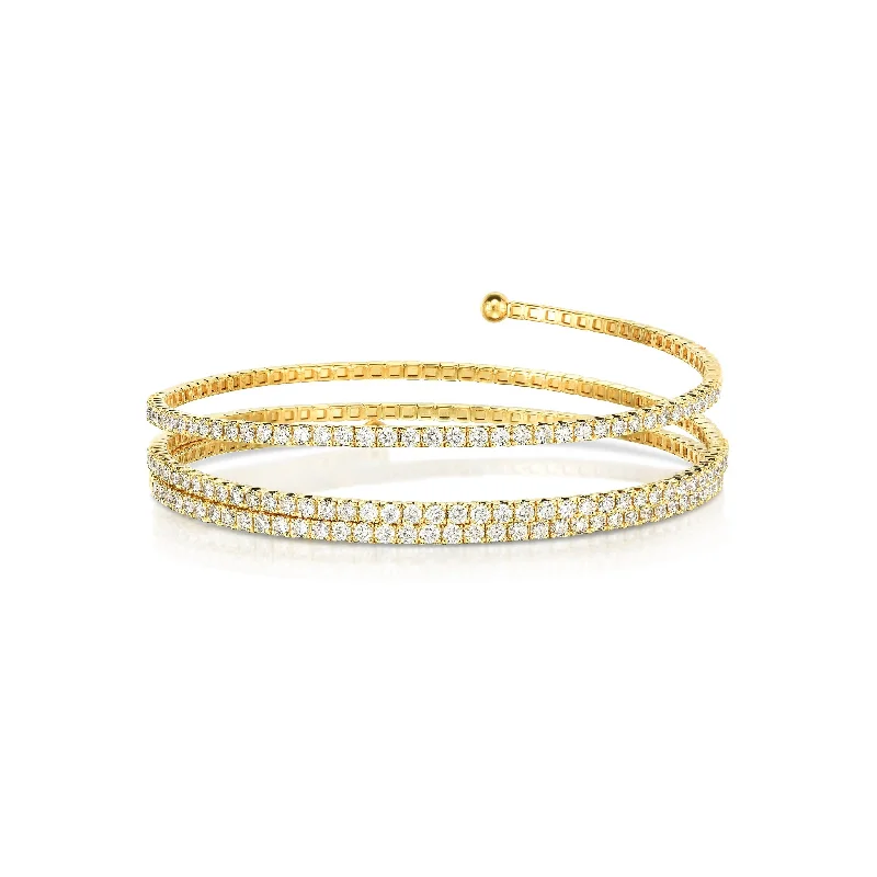 Sabel Collection 14K Yellow Gold Three Row Coil Bracelet