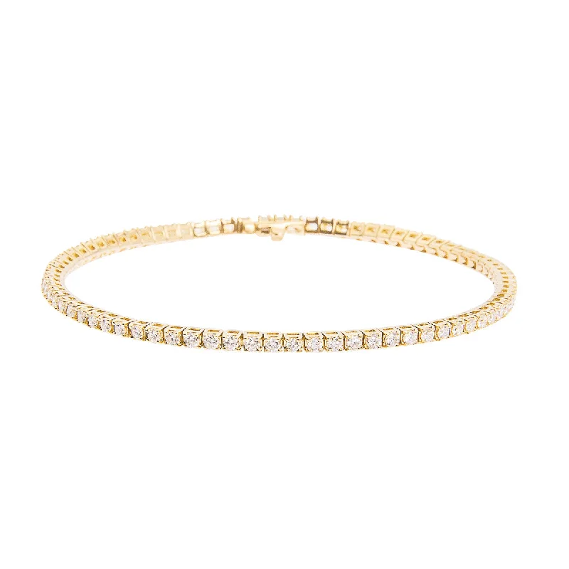 Sabel Collection 18K Yellow Gold Round Diamond Tennis Bracelet