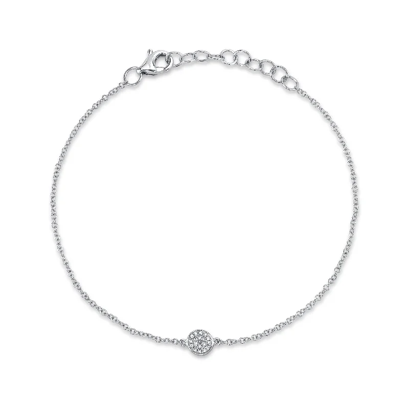 0.05CT 14K W/G DIAMOND PAVE CIRCLE BRACELET