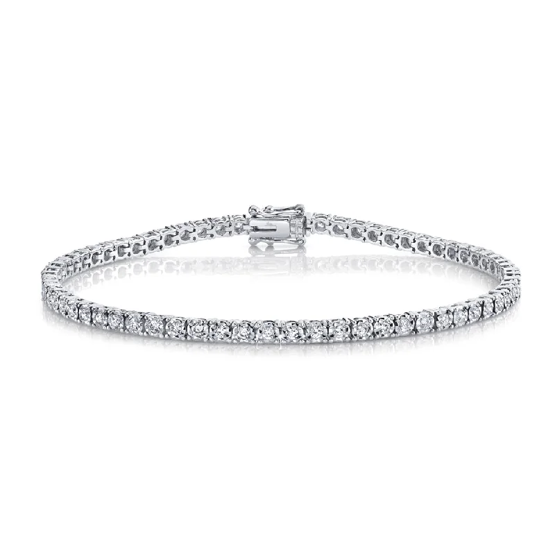 1.00CT 14K W/G DIAMOND TENNIS BRACELET