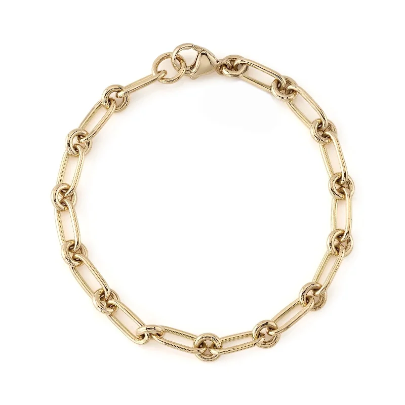 SINGLE STONE Lo Oval Link Bracelet