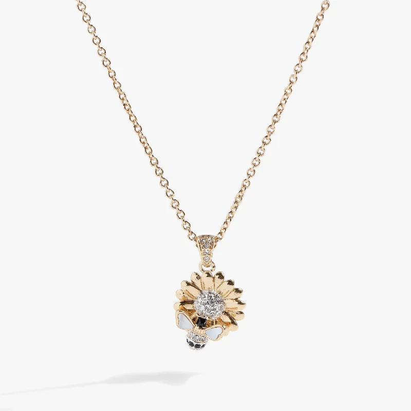 Sunflower & Bee Pendant Necklace