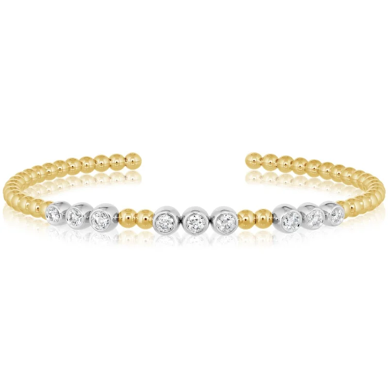 Two-Tone Diamond Cuff Bracelet