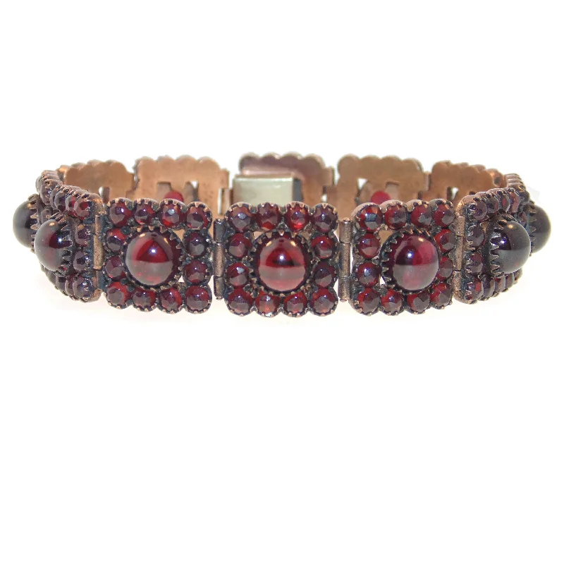 Vintage Estate Natural Bohemian Garnet Statement Bracelet