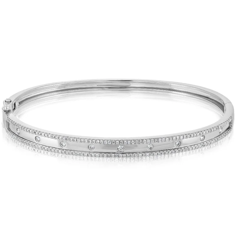 White Gold & Diamond Bangle Bracelet