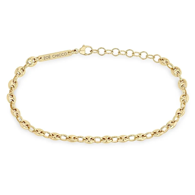 ZOE CHICCO Small Puffed Mariner Chain Bracelet